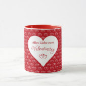 Verbundene Herzen mit Valentinsgruß -  Tasse (Zentrum)
