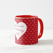 Verbundene Herzen mit Valentinsgruß - Tasse (VorderseiteRechts)