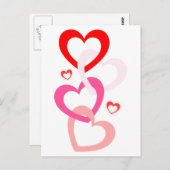 Verbundene Herzen Postkarte (Vorne/Hinten)