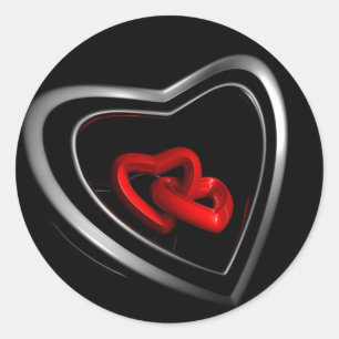 Verbundene Herzen Runder Aufkleber