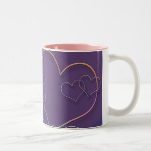 Verbundene Herzen Zweifarbige Tasse