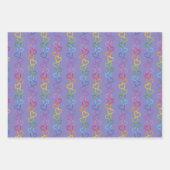 Verbundene Liebe Herz auf lila Hintergrund Geschenkpapier Set (Vorderseite)