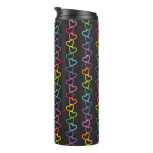 Verbundene Liebe Rainbow Black Thermosbecher