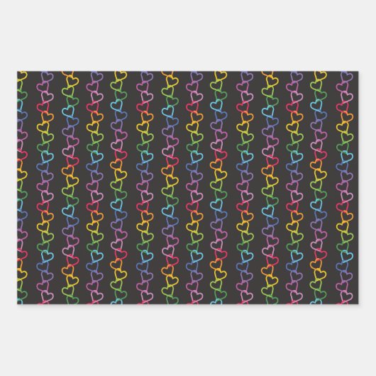 Verbundene Lieben auf dunklem Hintergrund Geschenkpapier Set (Vorderseite 3)