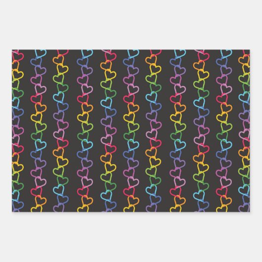 Verbundene Lieben auf dunklem Hintergrund Geschenkpapier Set (Vorderseite 2)