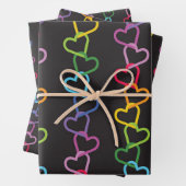 Verbundene Lieben auf dunklem Hintergrund Geschenkpapier Set (Beispiel)