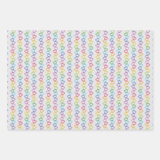 Verbundene Lieben auf weißem Hintergrund Geschenkpapier Set (Vorderseite 3)