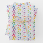 Verbundene Lieben auf weißem Hintergrund Geschenkpapier Set (Beispiel)