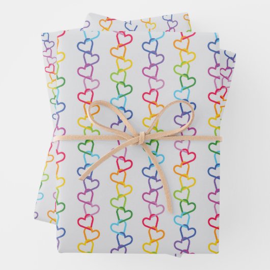 Verbundene Lieben auf weißem Hintergrund Geschenkpapier Set (Beispiel)