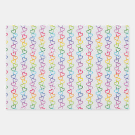 Verbundene Lieben auf weißem Hintergrund Geschenkpapier Set