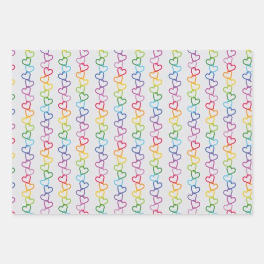 Verbundene Lieben auf weißem Hintergrund Geschenkpapier Set (Vorderseite)