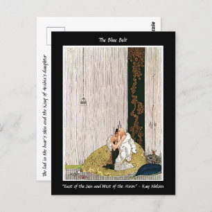 Verbundene Liebhaber begrüßen Jugendstil-Illustrat Postkarte