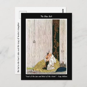 Verbundene Liebhaber begrüßen Jugendstil-Illustrat Postkarte