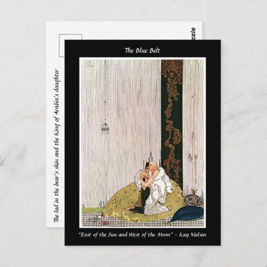 Verbundene Liebhaber begrüßen Jugendstil-Illustrat Postkarte (Vorne/Hinten)