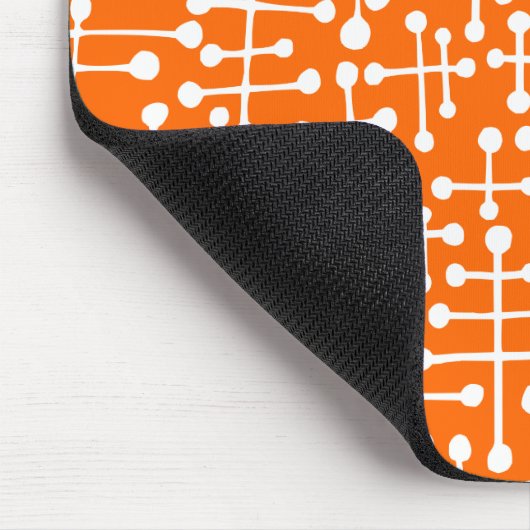 Verbundene Punkte - Weiß auf orange Mousepad (Ecke)