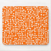 Verbundene Punkte - Weiß auf orange Mousepad (Vorne)