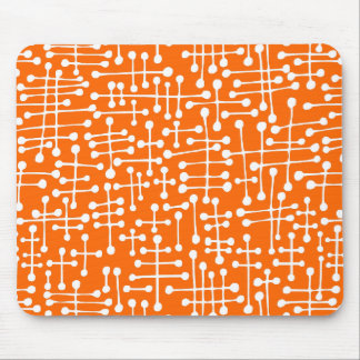Verbundene Punkte - Weiß auf orange Mousepad