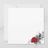 Verbundene romantische Rote Rosen flach Dankeskarte (Rückseite)