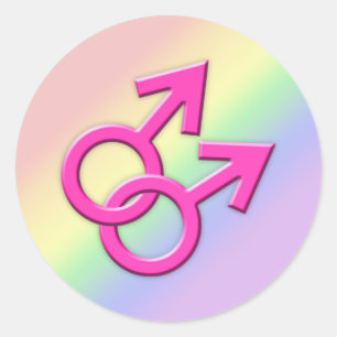 Verbundene rosa männliche Symbole Sticker 01