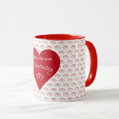 Verbundene rote Herzen mit Valentinsgruß -  Tasse (VorderseiteRechts)