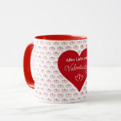 Verbundene rote Herzen mit Valentinsgruß -  Tasse (Vorderseite Links)