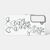 Verbundene schwarze Herzen auf Weiß Samsung Galaxy Hülle (Rückseite (Horizontal))