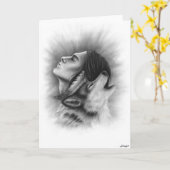 Verbundene Soulmannwolf gebürtige Gruß-Karte Karte (Gelbe Blume)