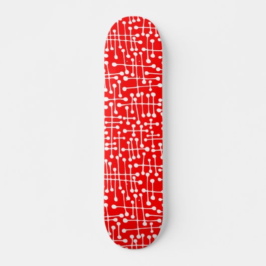 Verbundene Spots - Weiß auf Rot Skateboard (Vorne)