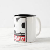 Verbundene zufriedene 2-Ton Tasse (VorderseiteRechts)