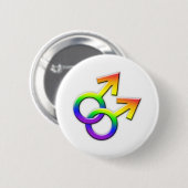 Verbundener Regenbogen-männlicher Symbol-Knopf 02 Button (Vorne & Hinten)