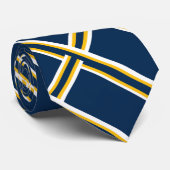 Verbundenes Blau und Gold Krawatte (Gerollt)