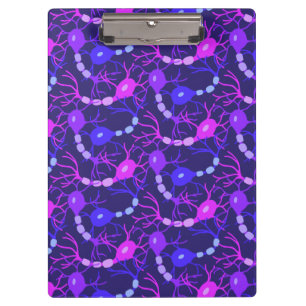 Verbundenes Neuron Neon Violett Klemmbrett