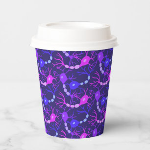 Verbundenes Neuron Neon Violett Pappbecher