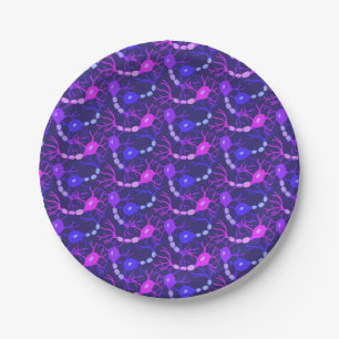 Verbundenes Neuron Neon Violett Pappteller
