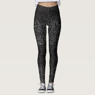 Verbundenes Schaltmuster b Schwarz GB Leggings