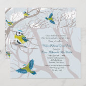 Verbundenes Schnee-Vogel-Proben-Abendessen-Party Einladung (Vorne/Hinten)