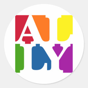 Verbündet-Pop-runder weißer Aufkleber