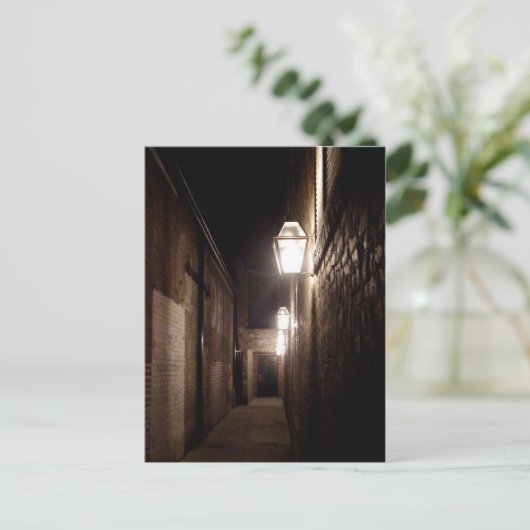 Verbündete in Natchitoches, Louisiana mit Gaslampe Postkarte (Stehend Vorderseite)