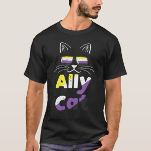 Verbündete Katzen-Sonnenbrille Nonbinary Non Binär T-Shirt