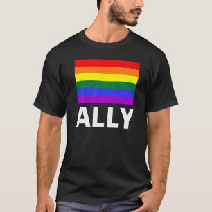 Verbündete mit einem Regenbogen T-Shirt