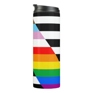 Verbündeten-Fortschritts-Regenbogenflagge Thermosbecher