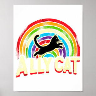 Verbündeten-Katze Lgbt Pride Katze Poster