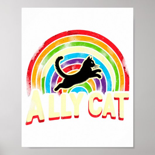 Verbündeten-Katze Lgbt Pride Katze Poster (Vorne)