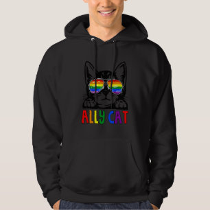 Verbündeten-Katze Lgbt-Sonnenbrille Regenbogen-Sto Hoodie