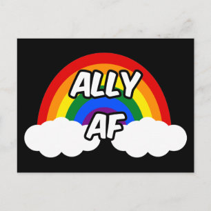 Verbündeter AF I - LGBTQ Flagge Gay Trans Queer Pr Postkarte
