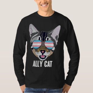 Verbündeter Katzen Lustiger Katzen Trans Stolz T-Shirt