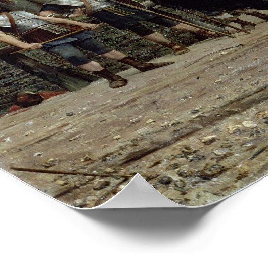 Vercingetorix vor Caesar, 52 v. Chr., 1886 Poster (Ecke)