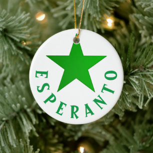 Verda Stelo (Esperanto Star) Keramik Ornament