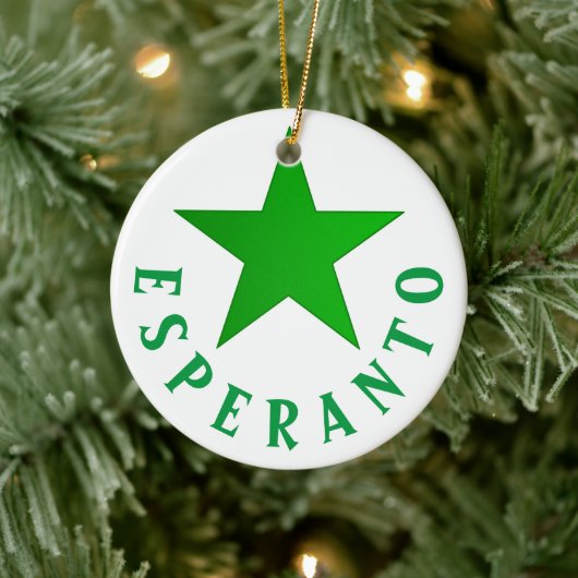 Verda Stelo (Esperanto Star) Keramik Ornament (Baum)