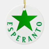 Verda Stelo (Esperanto Star) Keramik Ornament (Vorne)